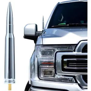 Bullet Antenna 5.5 Inch T-6061 Aluminum Short Design Fits Ford Dodge Toyota Jeep 8 Adapters Easy Install Car Wash Safe Off-Road Antenna