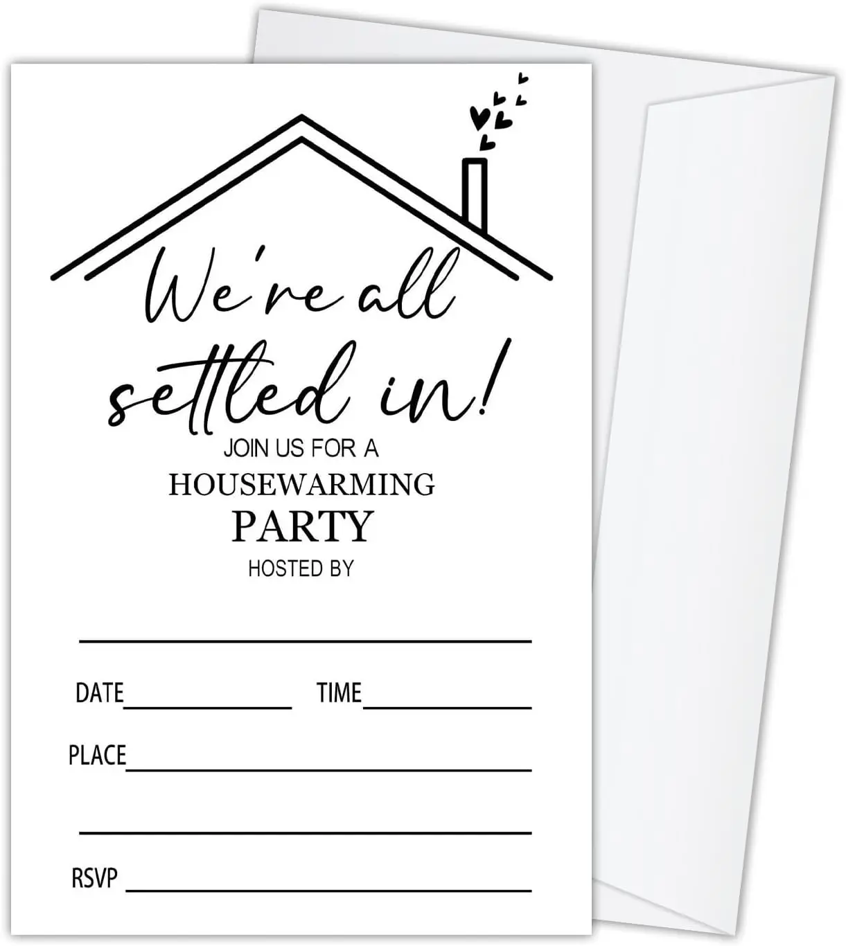 20 Housewarming Invitations New Home Invitation Housewarming Party Modern New Home Invite Cards Minimalism Housewarming Party Invite with Envelopes 4ﾗ6 Inch Blank Invitations with Envelopes (DH374)