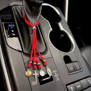 Faith Pendant Saint Michael Archangel with Spiritual Charms on Red Cord