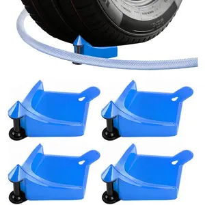 4Pcs Hose Guide - Plastic Hose Roller for Cars, Trucks & Motorcycles - Car Wheel Rolling System Tool Preventing Stucking and Snagging Under Tires (Blue) - Home Improvement.