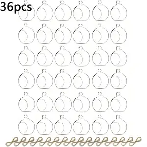 Set of 24 or 36 hanging tea light holders; glass LED tea light holder for hanging glass spherical plant terrariums; diameter 2.36 inches; suitable for weddings, family gatherings, tree decorations, and patio decor.