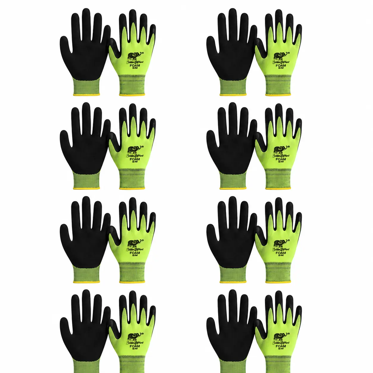 Golden Elephant Industrial Foam-Coated Safety Gloves, Breathable Work Gloves with Superior Grip, Abrasion Resistant Protective Gloves for Construction, Warehouse, Mechanics, Assembly, Gardening and General Industrial coco ruta Enhanced Foam Nitrile Gloves