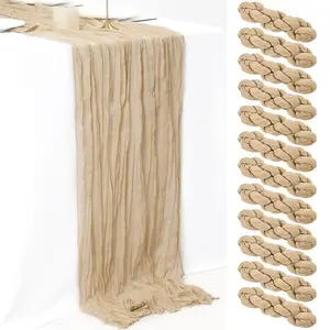 12-Pack Cheesecloth Gauze Table Runner Tablecloth Bohemian Style Elegant Multi Color Perfect for Weddings Bridal Showers Birthdays Special Occasions Christmas Table Decor