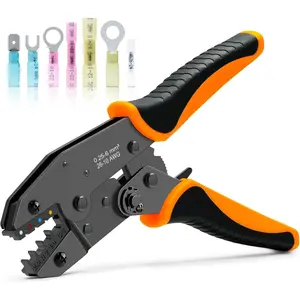 Crimping Tool for Heat Shrink Connectors AWG22-10, Ratcheting Crimper Tool Crimping Pliers Available for Insulated Connectors and Wire Terminal