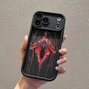 Full Coverage Anti-Slip & Shockproof Phone Case, Dark Spider Design, Soft TPU, Gothic Style, Unisex, Compatible with iPhone 17 Pro Max to 11 Pro Max & XS Max