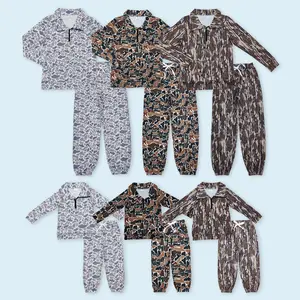 Adult women camouflage design pullover matching pants outfit