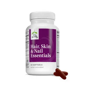 Terry Naturally Hair Skin Nail Essentials 60 Softgels Biotin Zinc for Luscious Hair Vibrant Skin & Strong Nails Beauty Support with Millet Oil & Antioxidant-rich Berry Extracts