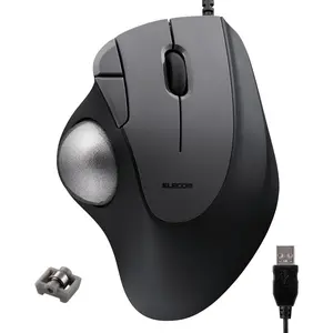 Ergonomic Comfort Design Trackball with Wired USB-A Connection, Super Smooth Tracking by Roller Ball Bearing, 36mm Ball, Thumb Control, Compatible For Windows, PC, and Mac, Black
