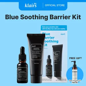 DEAR, KLAIRS Blue Soothing Barrier Kit - Midnight Blue Calming Cream & Blue Drop Set, Soothing, Light Texture, Hydrating, Gentle for Sensitive Skin