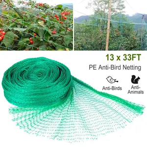 13 x 33ft Heavy Duty PE Garden Netting, Durable Anti Bird Protection Net, Reusable Mesh Barrier for Fruit Trees Vegetables Plants Farm Yard Pest Prevention