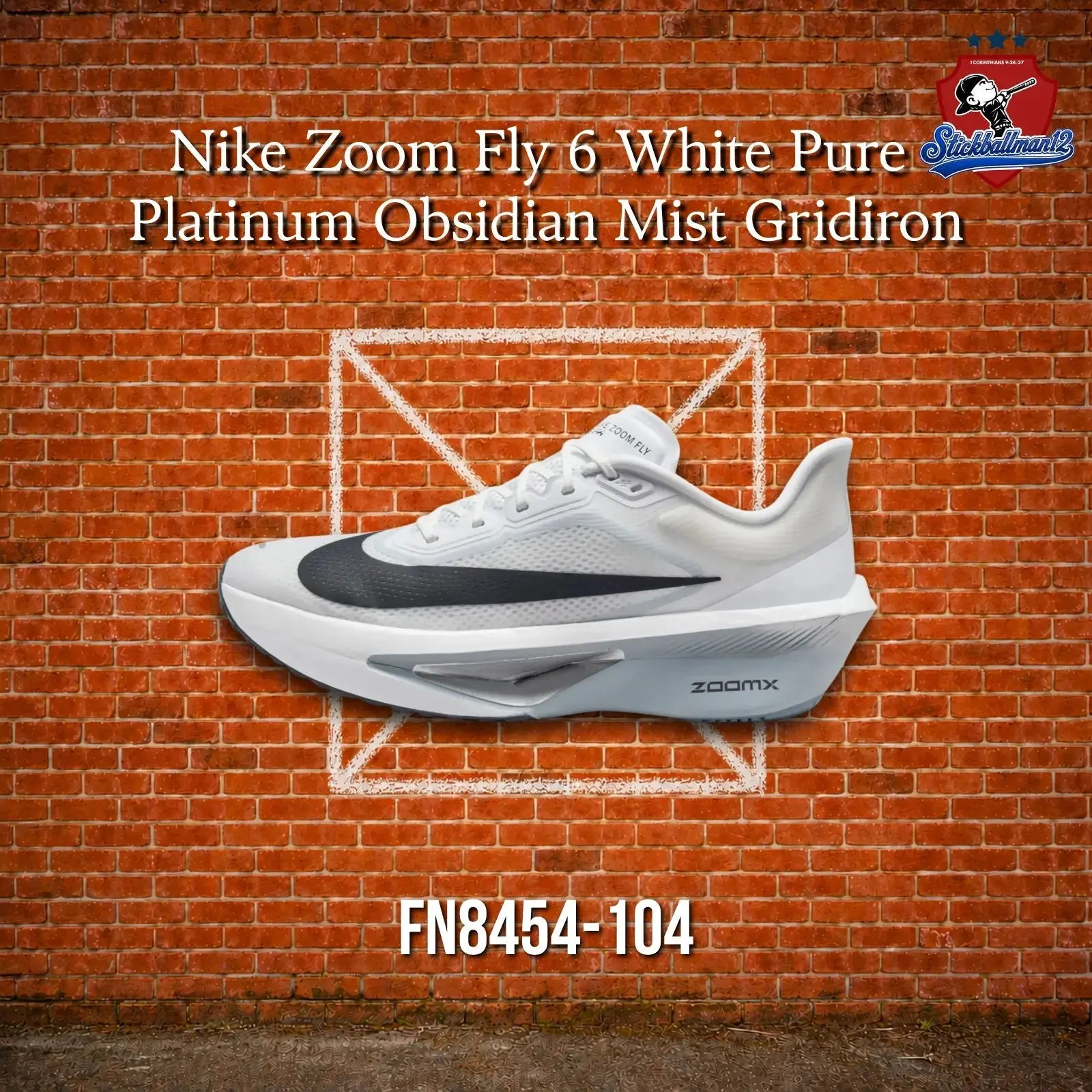 Nike Zoom Fly 6 White Pure Platinum Obsidian Mist Gridiron (FN8454-104)