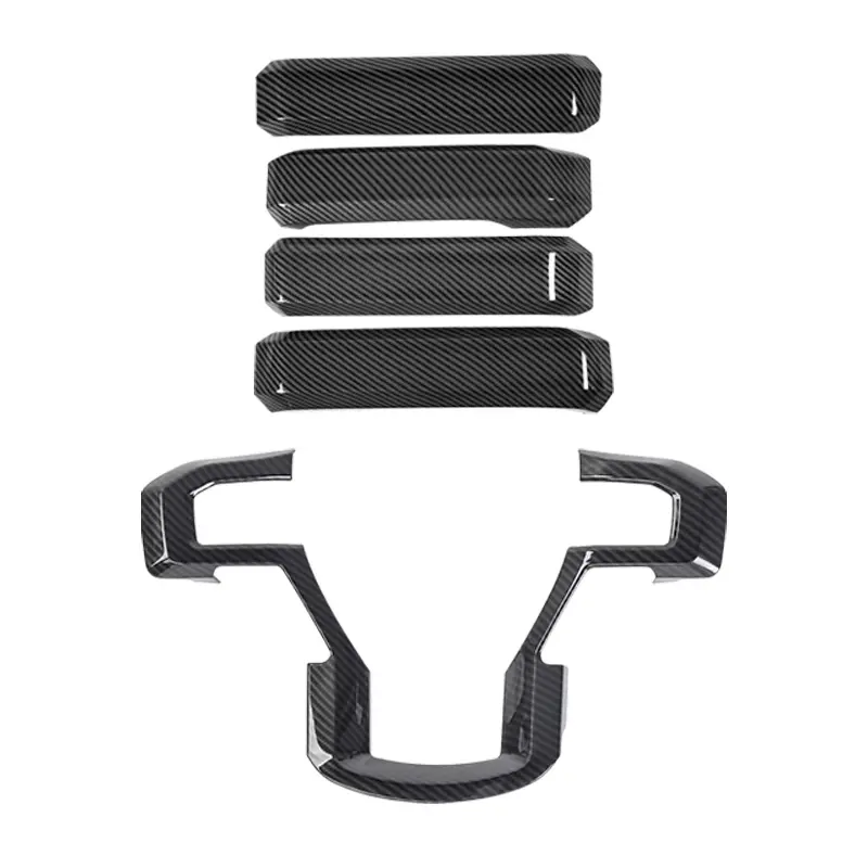 Automotive 5-Item ABS Interior Door Handle Trim Set & Steering Wheel Cover Kit, Pre-Pasted with Strong 2-Side Glue, Car Accessories Interior Kit for Ford F150 2015-2020 Vehicle Decoration