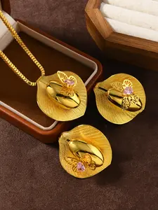 Women's Elegant Bee Design Pendant Necklace & Dangle Earrings, Fashion Jewelry for Party, Daily Clothing Decor, Trendy All-match & Exquisite Jewelry for Birthday Gift, Fashionable Jewelry Set