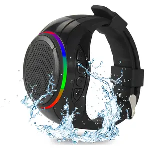 Frewico X10 Wearable Portable Waterproof Bluetooth Speaker Watch Clip Speaker with MP3 Player, Handsfree Calls, LED for Working Running Workout