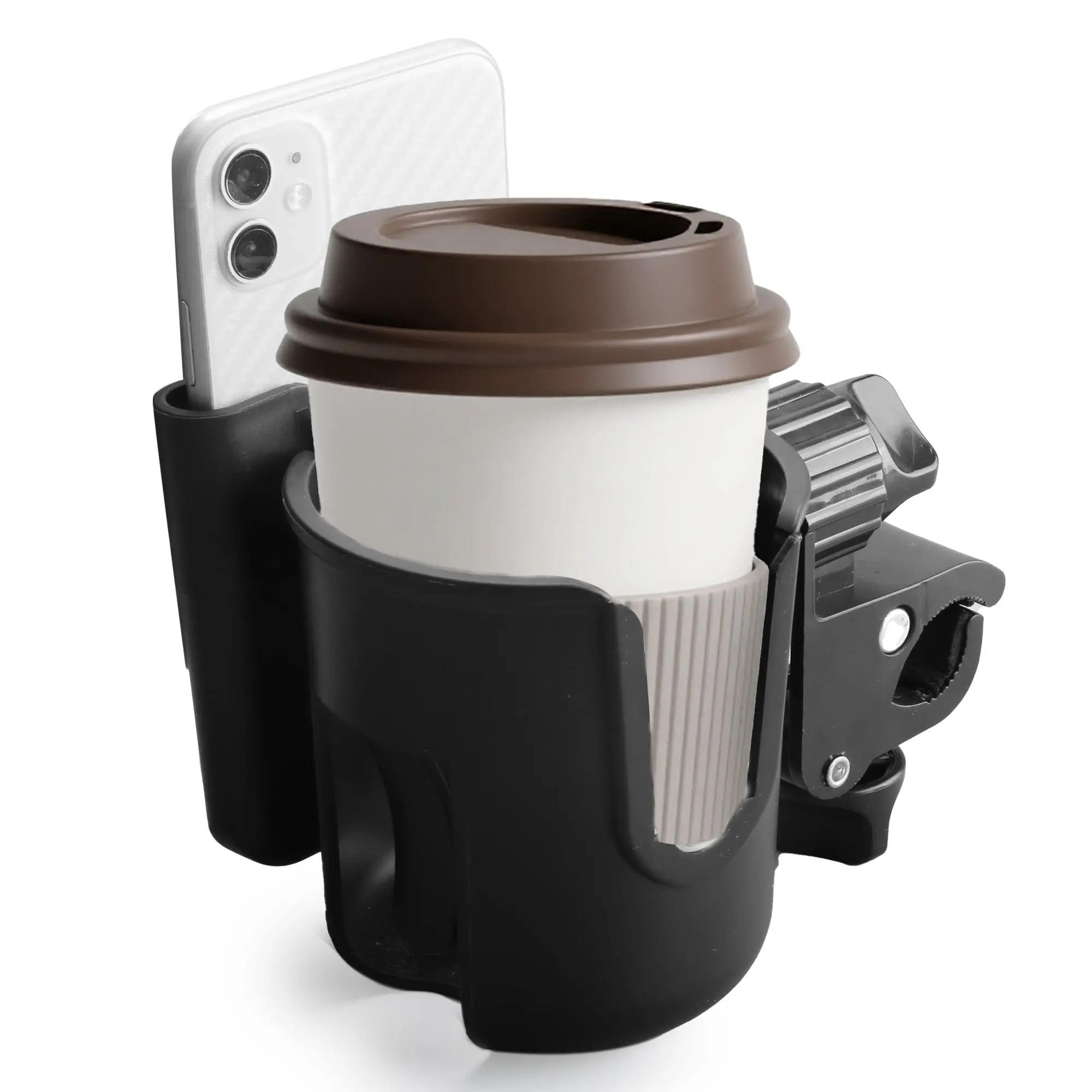 Hands-Free 2-in-1 Cup & Phone Holder – Fits Walkers, Rollators & Wheelchairs