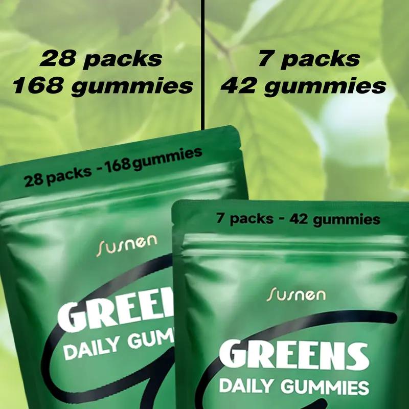 Susnen Greens Daily Gummies Multivitamin DailyWellness Supplement Green Apple 20+ in 1 Multivitamin with 20+ Nutrient-Dense Ingredients for Stress & Bone Support Healthcare Fitness-2