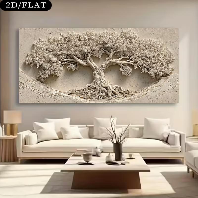 Modern 2D Flat Single Large-Sized Wooden Frame Canvas Art Painting High-Quality Material for Home Wall Decor Elevate Your Living Space