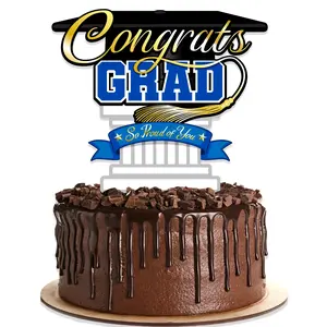 Blue Graduation Cake Topper - Blue Graduation Party Supplies
