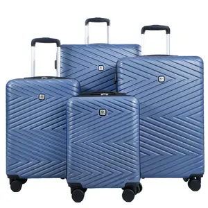 4 Piece Hardshell Luggage Set Hardside Lightweight Suitcase with TSA Lock Spinner Wheels, Blue