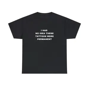 Funny 100 Cotton Tattoo Crewneck Plus Size Unisex Heavy Cotton Tee with Minimalist Quote Perfect for Golf Gift For Men and Women