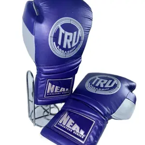 TRU Purple Heart Boxing Gloves - Premium Leather, Handmade Padding, 16oz Lace-Up