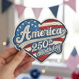 Happy Birthday America 250th Semiquincentennial Embroidered Patch, 1776–2026 USA Patch, Iron On or Sew On,America 250 Years,Patriotic Gift