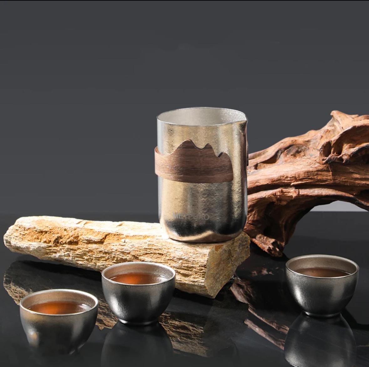 Titanium Portable Tea Set Super Light Weight High Tech Material