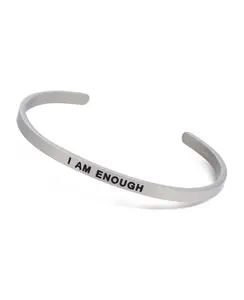 I am Enough Men's Stainless Steel Cuff Bracelet