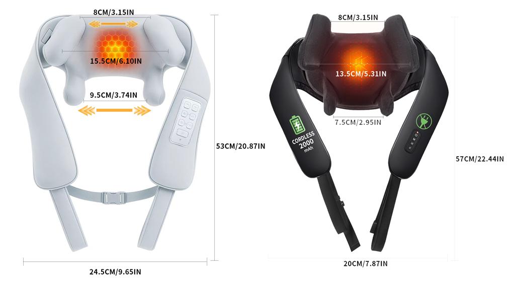 MASGRE Cordless Neck and Shoulder Massager with Heat – 6D Deep Kneading Electric Massage Pillow for Neck, Back, Legs, and Full Body Relaxation – Perfect for Home, Office and Car. Gifts for Black Friday and Christmas MASGRE Cordless Neck and Shoulder Massager with Heat – 6D Deep Kneading Electric Massage Pillow for Neck, Back, Legs, and Full Body Relaxation – Perfect for Home, Office and Car. Gifts for Black Friday and Christmas