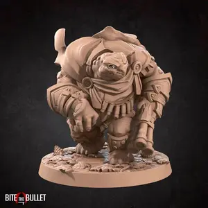Bite the Bullet Tortle Hunter Blunderbuss 3D Printed Resin Miniature for 32mm Tabletop Games Unpainted Unassembled with Bases Included - Decor