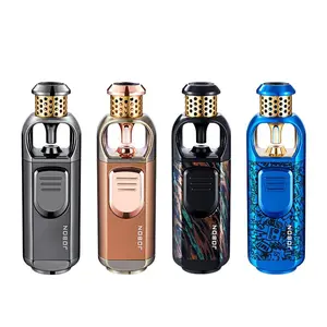 Premium Metal Refillable Torch Craft Ornament, Portable Windproof Accessory, Creative Holiday Gift For Candle Camping BBQ Fireplace Daily Use (Without Fuel)