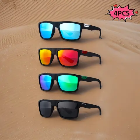 Unisex Polarized Sports Fashion Glasses (4 Pairs) - Cycling Shades, Sun Protection, Universal Fit, Cycling/Running Use, Drive with Focus, Autonomous Driving Support, Bikes Automotive Protective Gear Accessories