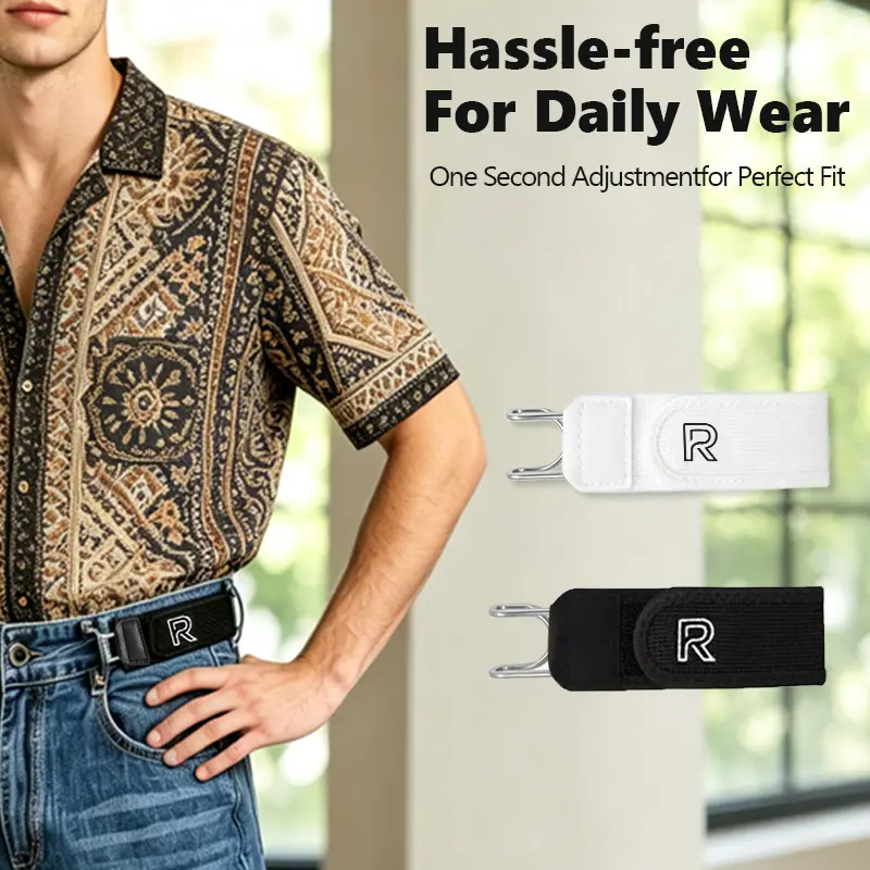 2 Pcs Unisex Buckle-Free Elastic Belts, Hidden Adjustable Tactical Metal Buckle Casual Comfort Belts, Soft Portable Belts With Easy-To-Adjust Hook And Loop Closure, Suitable For Jeans, Shorts And Casual Pants