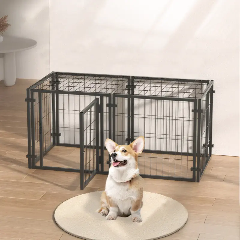 47.2" Dog Crate Enclosure - Indoor & Outdoor Playpen for Small to Medium Dogs, 47.2"L x 23.6"W x 23.6"H Pet Cage, Enclosure Kennels, Outdoor Playpen Kennels heavy duty outdoor dog kennel dogcage cozy
