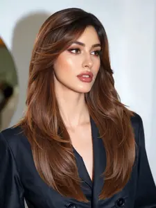 13x6 Lace Front Wig, Reddish, Natural Look, Straight Hair, Long Length, Fashionable Gift Choice, All Seasons