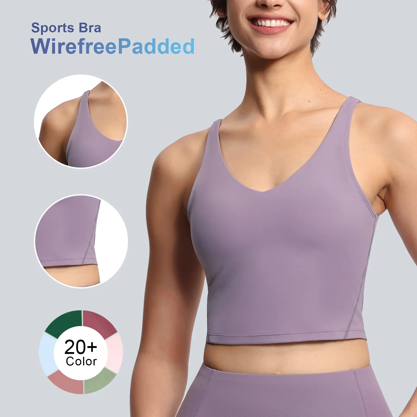 THE GYM PEOPLE Sports Bra for Women Longline Padded Bra Yoga Crop Tank Tops Fitness Workout Running Top#TikTokShopBacktoSchool