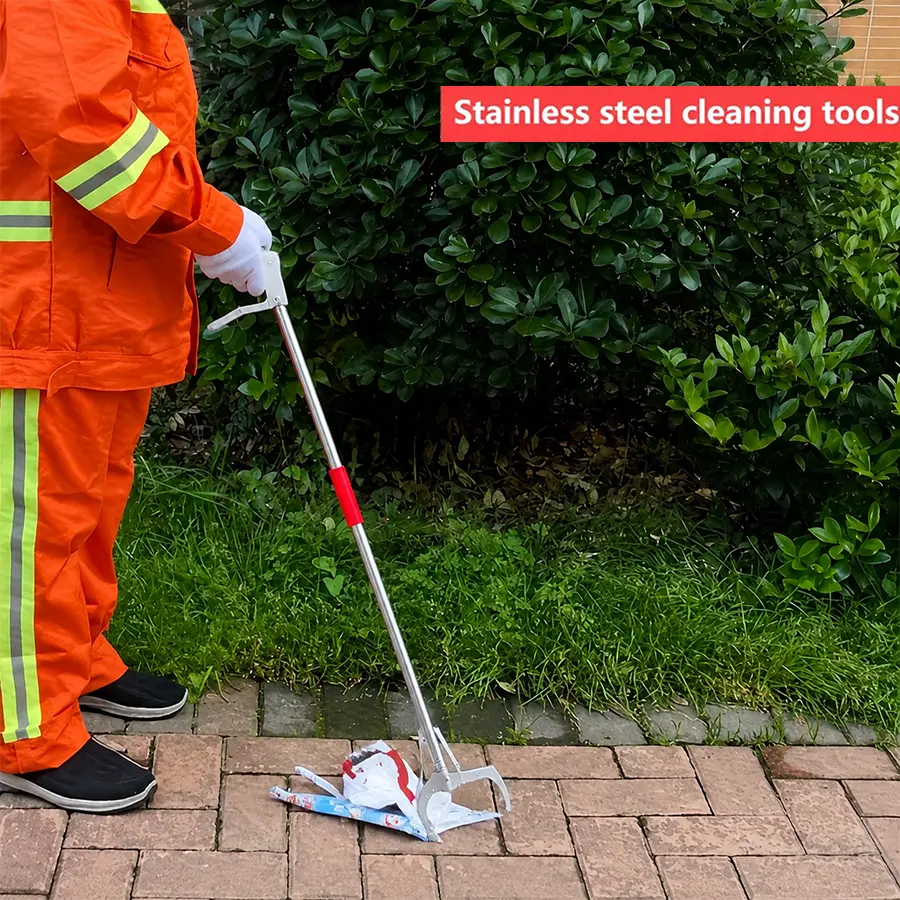 Upgraded Heavy-Duty Stainless Steel Long Handle Trash Picker Grabber - No Bending Reacher Tool for Cleaners & Commercial Cleaning, Extended Reach Grabber Tool for Home, Garden & Outdoor Litter Pickup