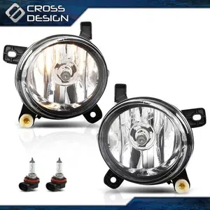 CROSSDESIGN Pair Front Fog Light Lamp Kit Fit For Audi A4 S4 B8 Sedan 2009 2010 2011 2012