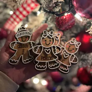 Personalized gingerbread ornament stocking tag Christmas