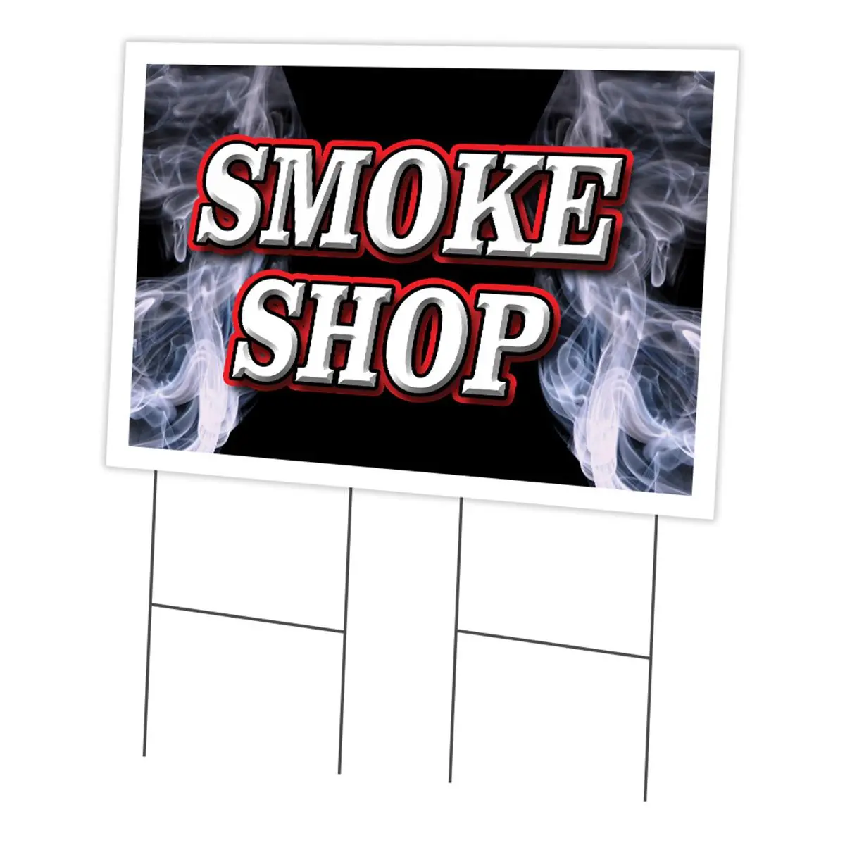 212 MAIN 24x36 in Outdoor Vinyl Corrugated Plastic Smoke Shop Sign & Stake, Home Decor Plaque, Yard Sign, Double-Sided