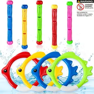 Colorful Diving Swimming Toys, Underwater Training Sinking Throwing Dive Rings & Sticks for Teenager Summer Pool, Swimming Party Favor Games