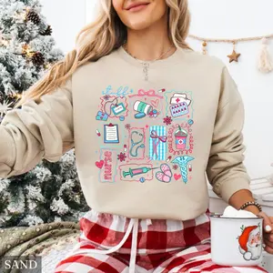Nurse Stuff Sweatshirt/Hoodie/Tshirt, Cute Registered Nurse Shirt, Minimalist Doodle RN Tee, Coquette Nurse Crewneck, Stethoscope Graphic Top, Cozy Nursing Gift