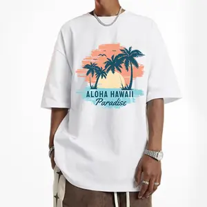 High-End Aloha Hawaii Paradise Graphic Tee Unisex Premium Craftsmanship Oversized Casual Streetwear Short Sleeve