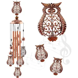Outdoor owl wind chime, metal wind chime, suitable for female/male as an owl gift, outdoor wind chime decoration, commemorative / housewarming / birthday / festival gift, front yard decoration