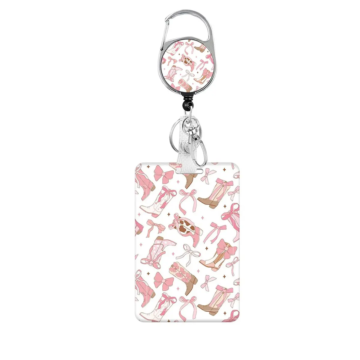 Western Cowboy ID Badge Clip with Card Holder, Id Holders for Badges, Rotating Badge Stand, Nurse Business Card Protector, Office Gift for Teachers and Nurses, Badge Reels, Nursing Badge Reel, Badge Accessories