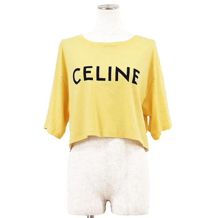 Pre-owned Celine Cotton Small Leather Goods Cropped Top