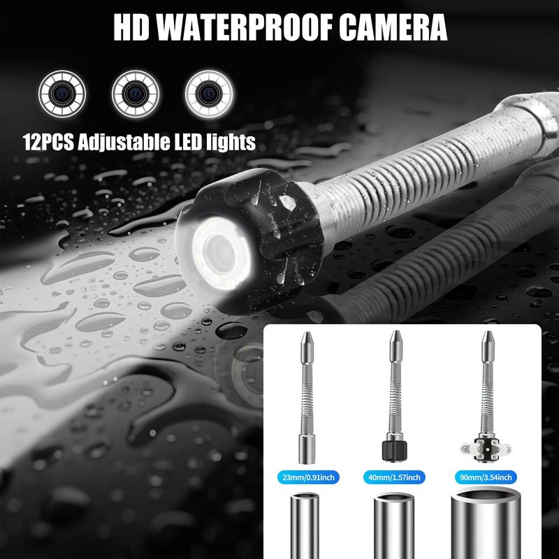 Garvee Sewer Camera with 512Hz Locator & Distance Meter – 100Ft Pipe Inspection Camera with 9” 1080p Monitor, IP68 Waterproof Borescope Snake, 12 LED, DVR Recording & 16GB SD Card for Drain, Plumbing, Ducts
