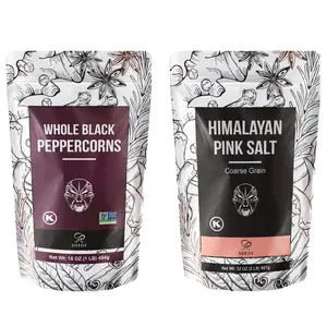 Soeos Whole Black Peppercorns 16oz + Himalayan Pink Salt 2lb, Salt and Pepper for Grinders, Black Peppercorn Refil, Pink Himalayan Sea Salt, 2 Piece Set Flavor Spice