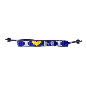 I Love Michigan Beaded Bracelet – Handcrafted & Adjustable