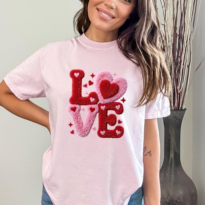 Faux Yarn Valentine Mini DTF Transfer Gang Sheet 24.5" wide x 36" long Direct To Film